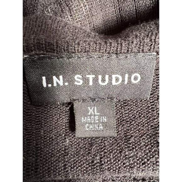 I.N. Studio Pattern Weave Sweater  XL Black   60% Cotton 40% Acrylic - Picture 5 of 16